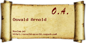 Osvald Arnold névjegykártya