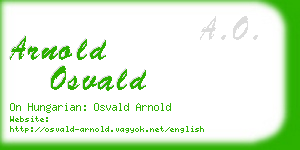 arnold osvald business card